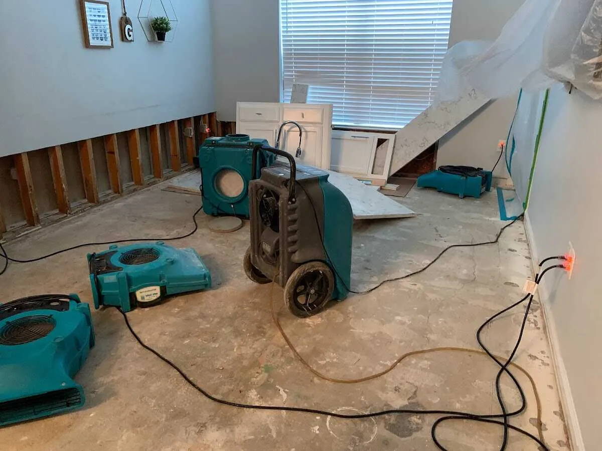 Dehumidifier in flood-cut room for Water Extraction & Removal in Trinity